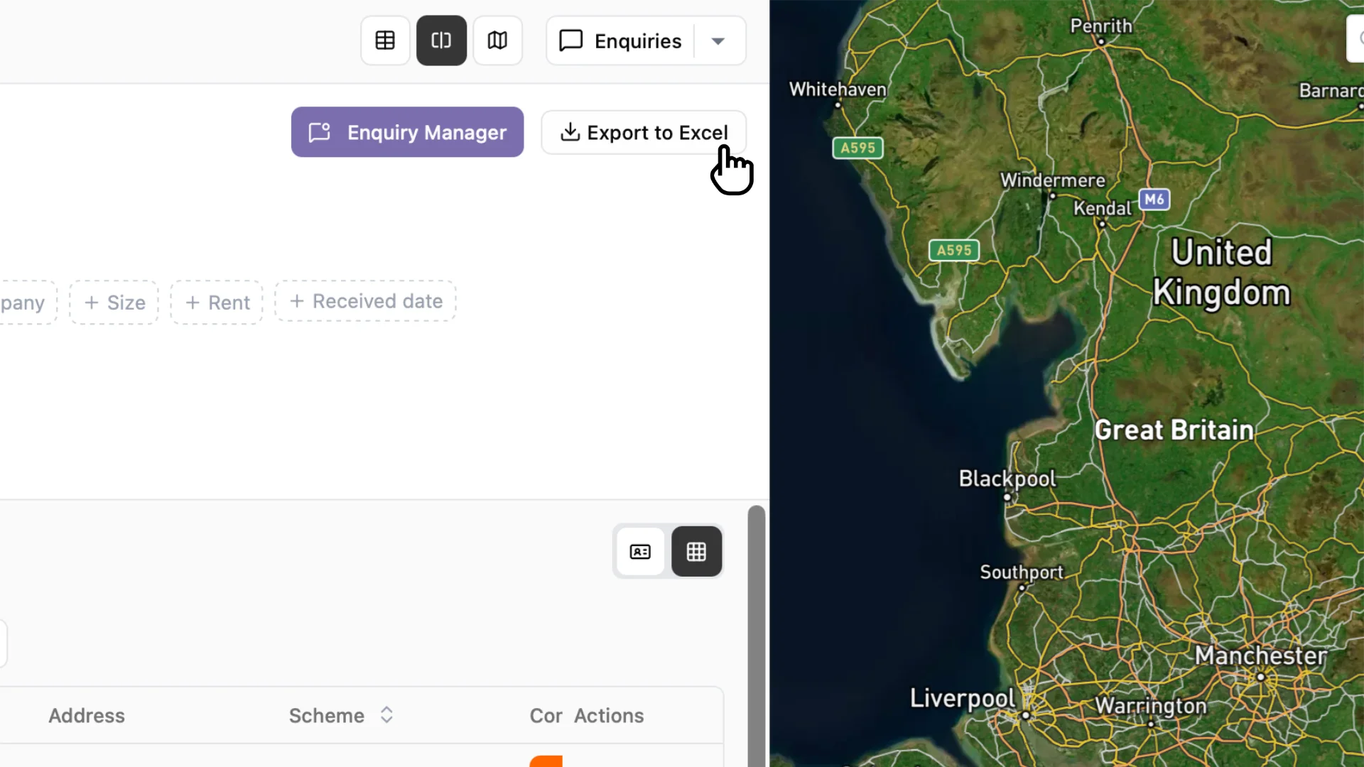Screenshot of client reporting dashboards
