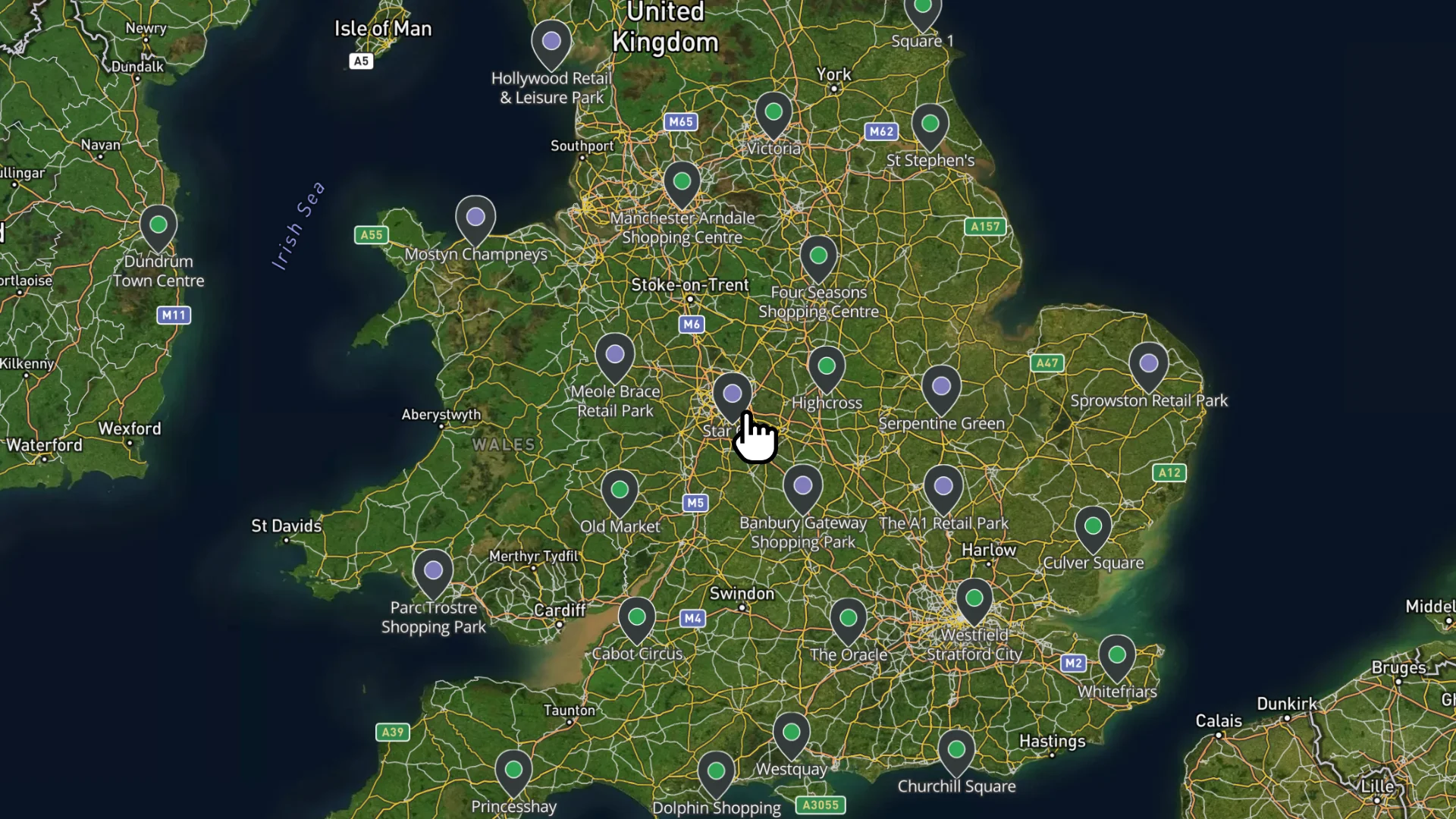 Screenshot of browsing the map